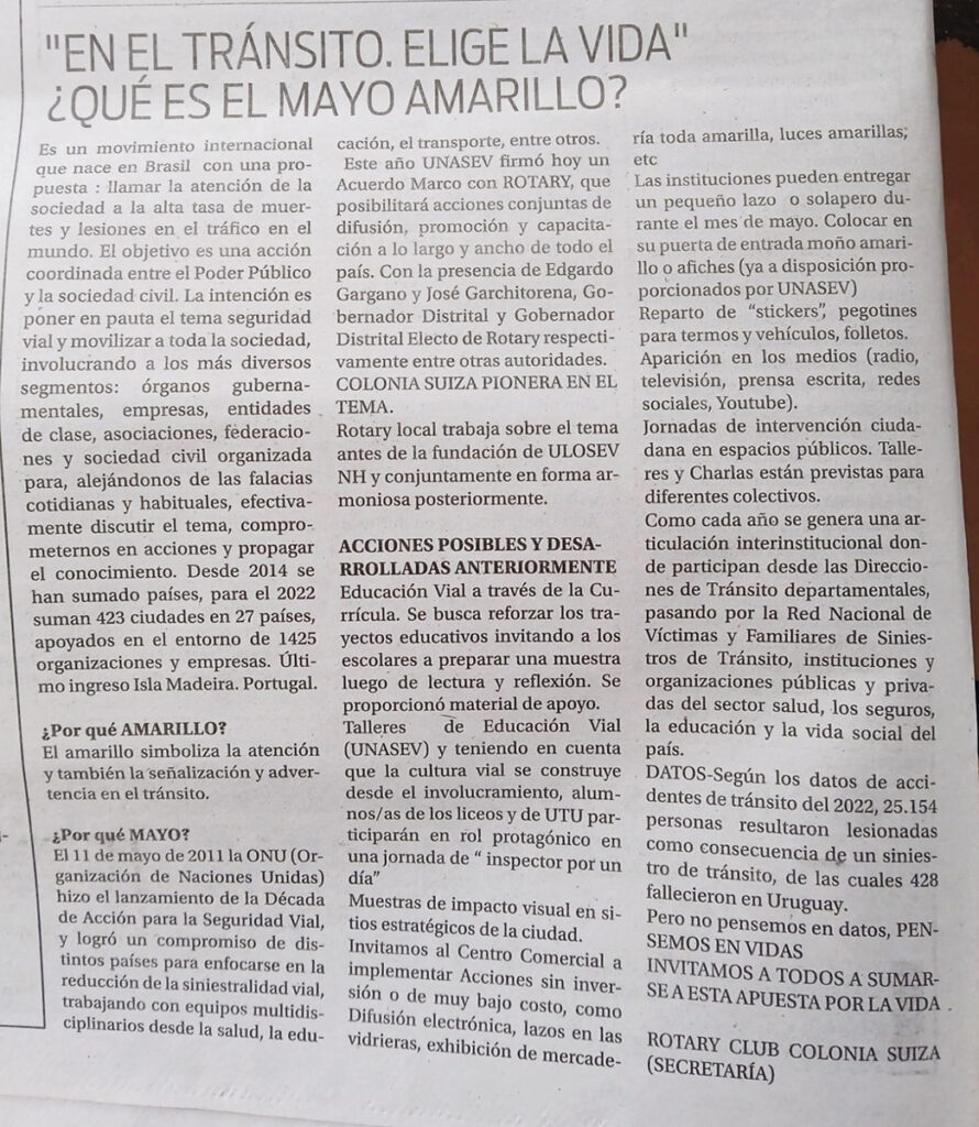 Semanario Helvecia Mayo Amarillo 2023