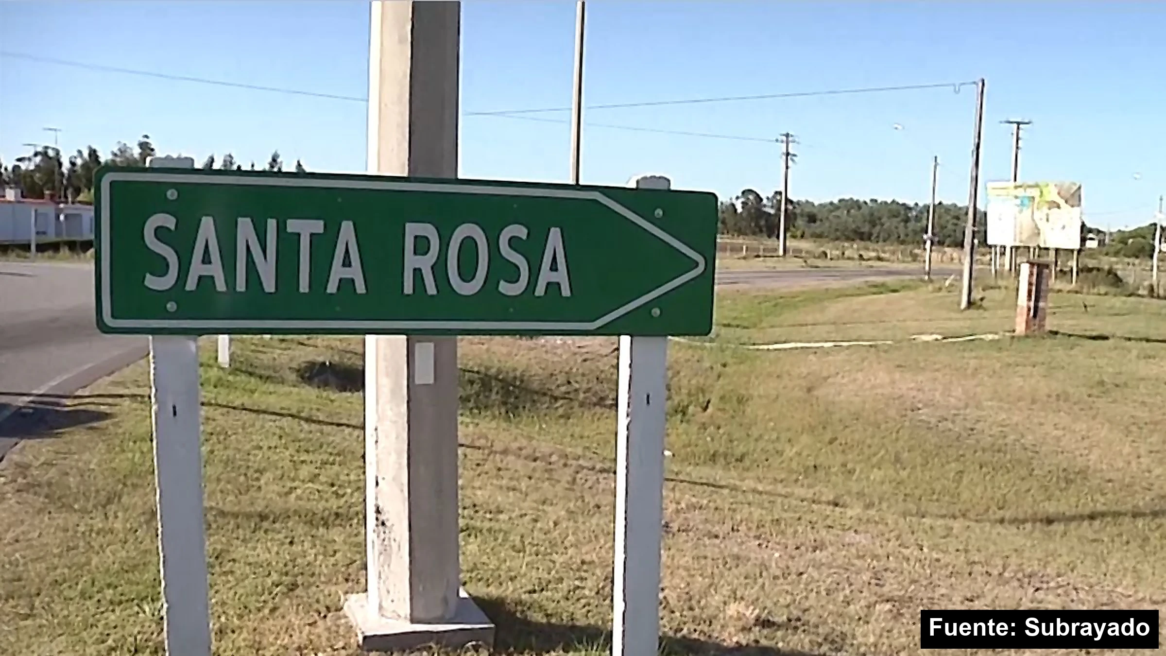 Cartel de entrada a Santa Rosa, Canelones