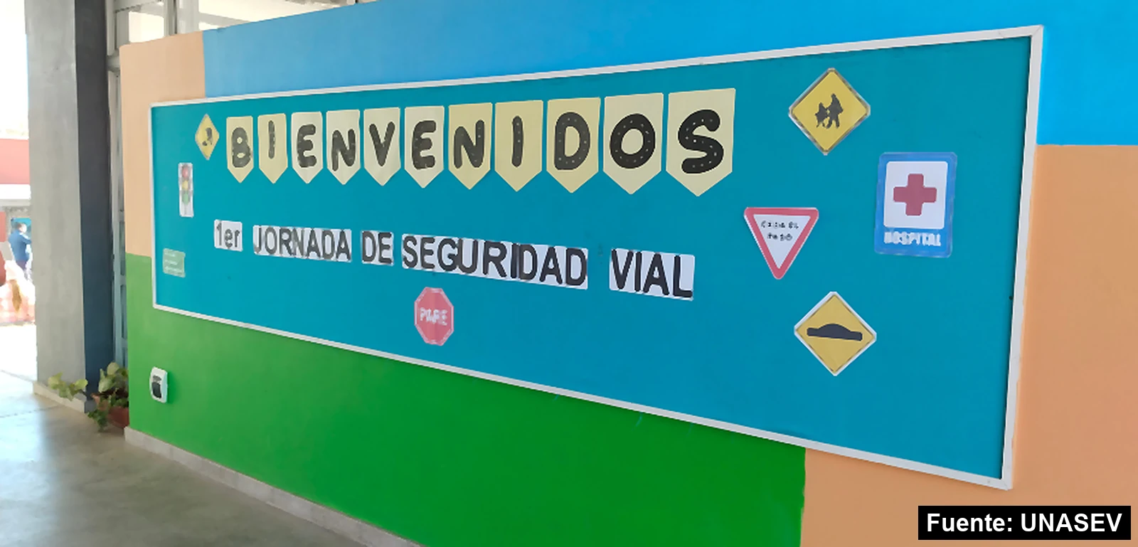Mayo Amarillo en Tacuarembó 8 Cartel de bienvenida a la jornada de seguridad vial en Caraguatá, 2025