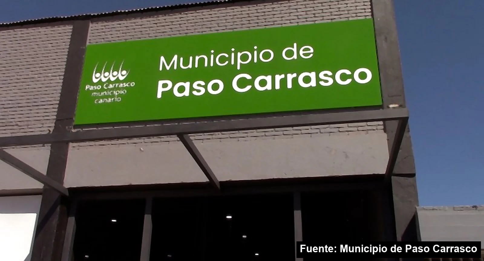 Cartel de la sede del Municipio de Paso Carrasco