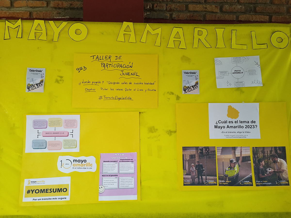 Mayo Amarillo en Tacuarembó 7 Cartelera de Mayo Amarillo del Taller de Participación Juvenil del Liceo Rural Toscas de Caraguatá