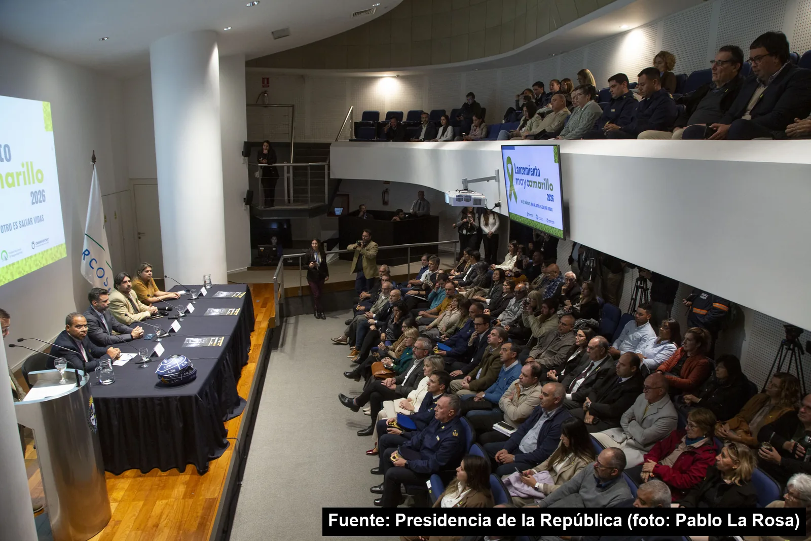 Mayo Amarillo en Montevideo 26 Auditorio de la Torre Ejecutiva lleno durante el lanzamiento internacional de Mayo Amarillo 2026